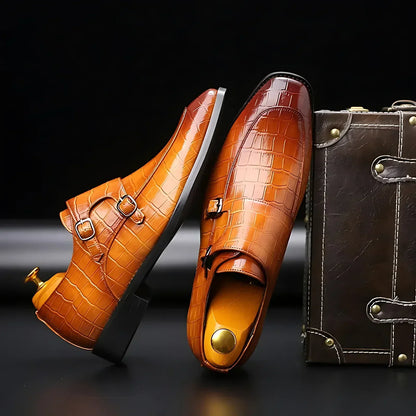 Kroksiluett® by Jesse Vance: Dress Shoes with Timeless Italian-Swedish Design with Faux Crocodile-Grain Leather Detailing