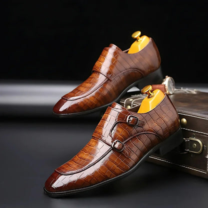 Kroksiluett® by Jesse Vance: Dress Shoes with Timeless Italian-Swedish Design with Faux Crocodile-Grain Leather Detailing