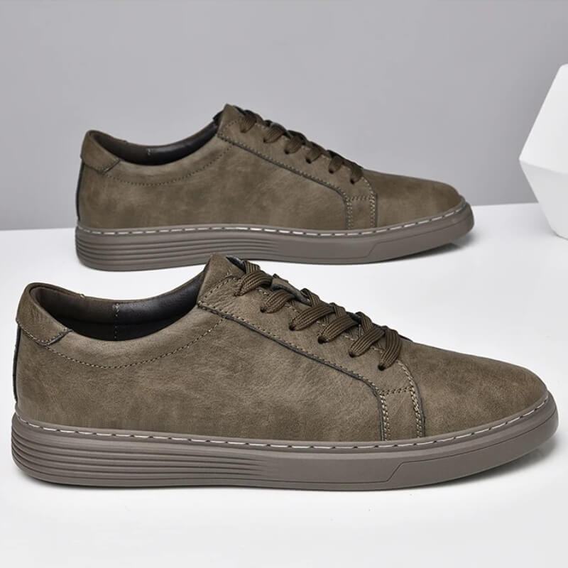 Milanoverdi® Hand-Stitched Genuine Italian Leather Sneakers