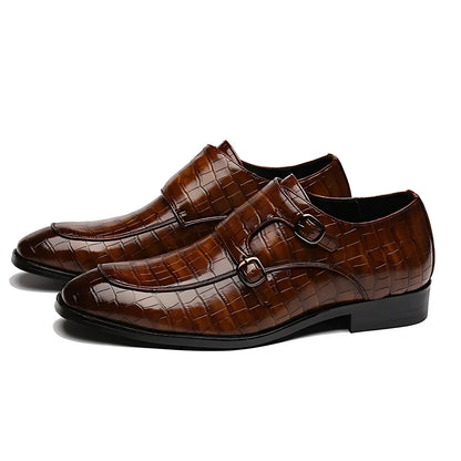 Kroksiluett® by Jesse Vance: Dress Shoes with Timeless Italian-Swedish Design with Faux Crocodile-Grain Leather Detailing