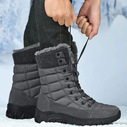 Hexton® Men's Winter Boots by JesseVance & Co. NYC: Waterproof High-Top Plush Lined Snow Boots with Superior Grip for Winter Hikes & Slippery Black Ice