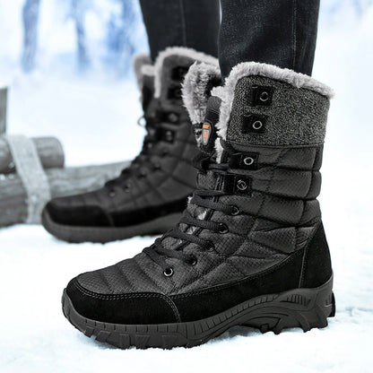 Hexton® Men's Winter Boots by JesseVance & Co. NYC: Waterproof High-Top Plush Lined Snow Boots with Superior Grip for Winter Hikes & Slippery Black Ice