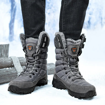 Hexton® Men's Winter Boots by JesseVance & Co. NYC: Waterproof High-Top Plush Lined Snow Boots with Superior Grip for Winter Hikes & Slippery Black Ice