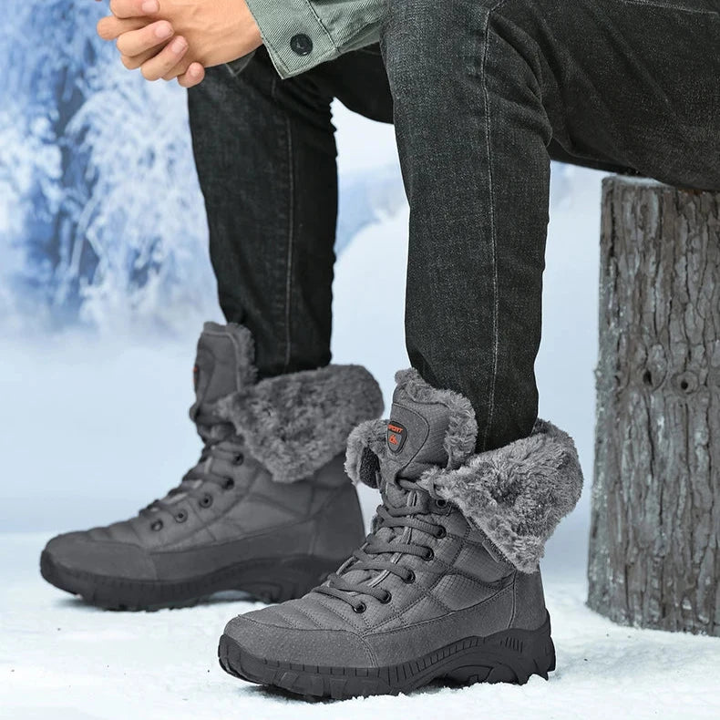 Hexton® Men's Winter Boots by JesseVance & Co. NYC: Waterproof High-Top Plush Lined Snow Boots with Superior Grip for Winter Hikes & Slippery Black Ice