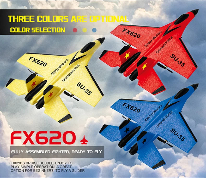 RC Foam Aircraft SU-35 Plane 2.4G Radio Control Glider Remote Control Fighter Glider Airplane Foam Boys Toys for Children