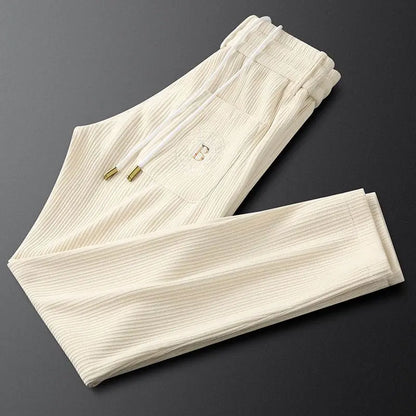 Spring and Autumn High end Luxury Embroidered Sports Pants Slim fit Straight Tube Trendy Casual Men's Pants