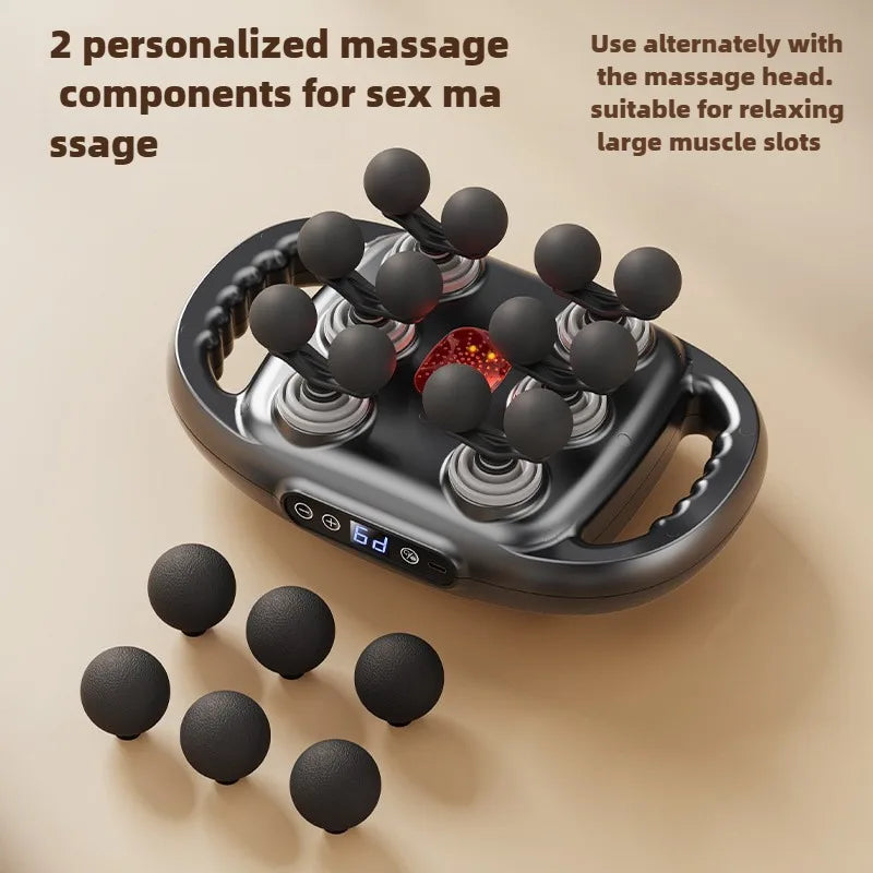 12 Massage Heads Massage Gun Deep Tissue Muscle Professional Grade High Power 2024 Wireless High Frequency Vibration Masajeador