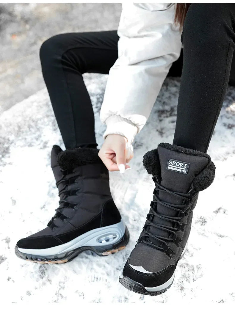 Hexton® Sport by JesseVance & Co. - The World's Only Perfect Women's Winter Boots: Waterproof & Lightweight Plush-Lined Boots featuring Ultra-Comfortable Air Cushioning Support & Superior Outsole Grip for Snowy Winter Hikes & Slippery Black Ice