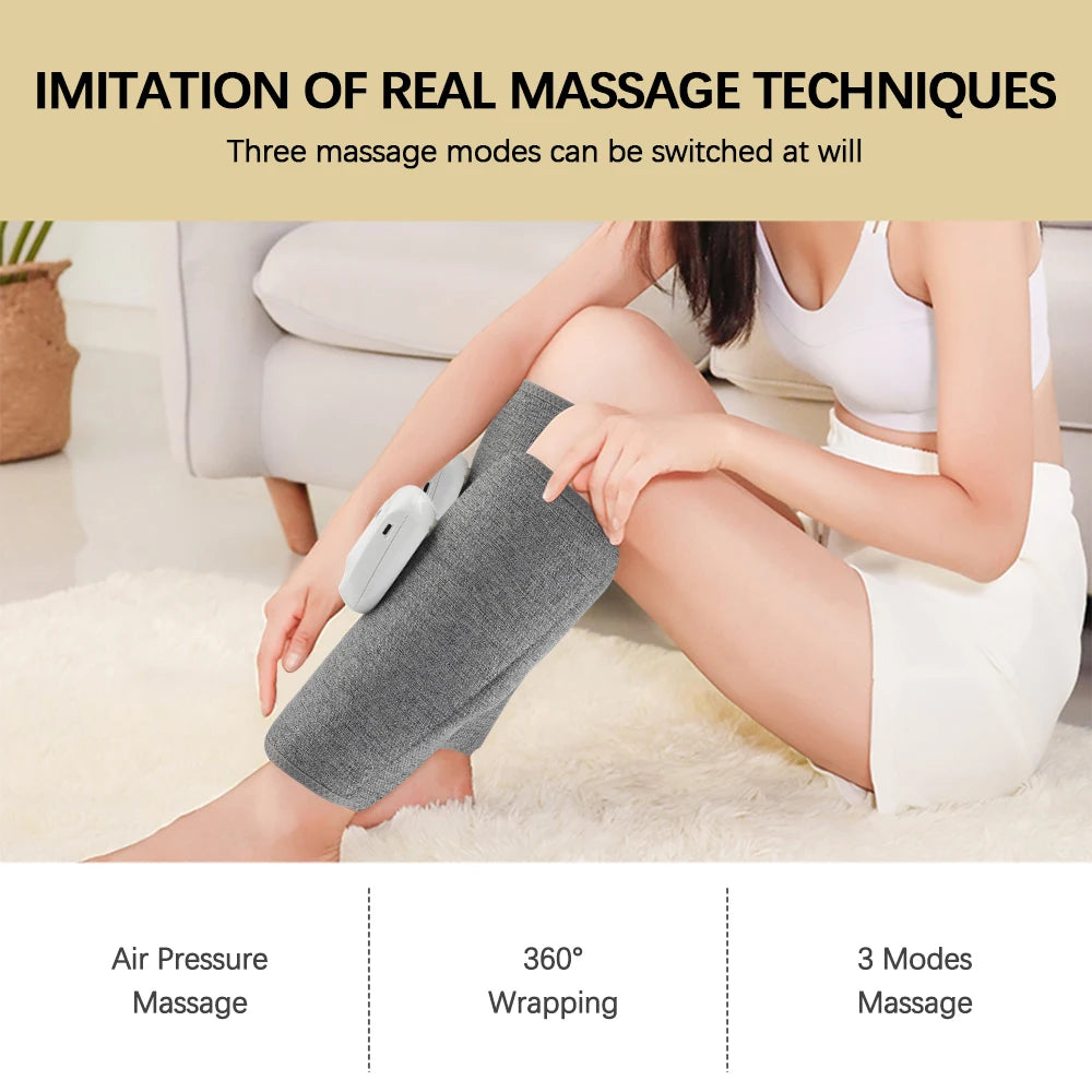 Eletric 360° Air Pressure Calf Massager Wireless Leg Massage 3 Mode Airbag Compresstion Relax Foot Calf Muscle Blood Circulation