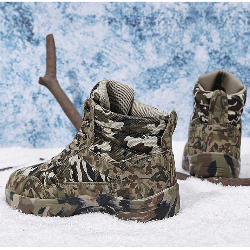 Men's Boots Winter Combat Shoes For Men Outdoor Sport Climb Mountains Cross Country Camouflage Men Sneakers masculinos