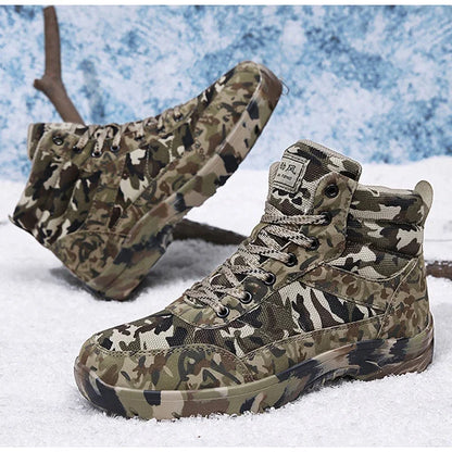 Men's Boots Winter Combat Shoes For Men Outdoor Sport Climb Mountains Cross Country Camouflage Men Sneakers masculinos