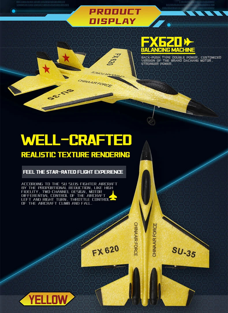 RC Foam Aircraft SU-35 Plane 2.4G Radio Control Glider Remote Control Fighter Glider Airplane Foam Boys Toys for Children