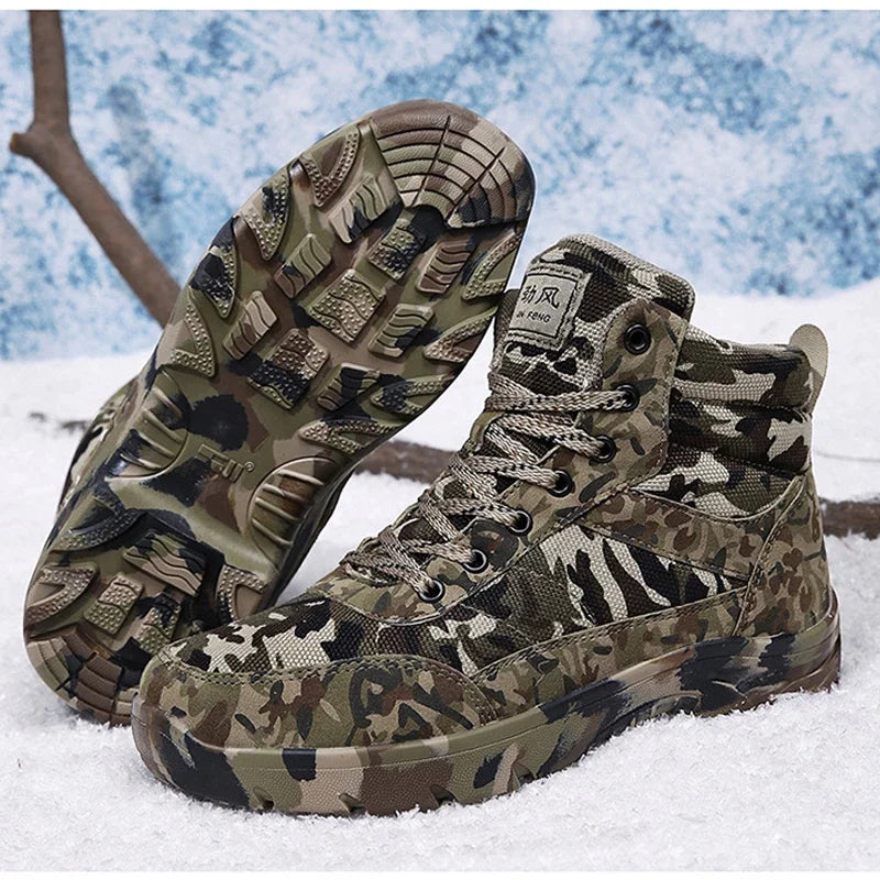 Men's Boots Winter Combat Shoes For Men Outdoor Sport Climb Mountains Cross Country Camouflage Men Sneakers masculinos