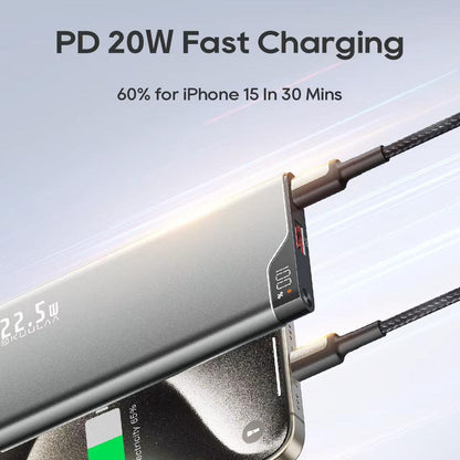 22.5W 10000mAh Powerbank with 20W PD Fast Charging