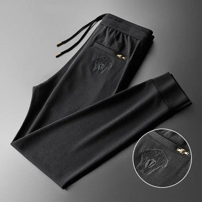 Spring and Autumn High end Luxury Embroidered Sports Pants Slim fit Straight Tube Trendy Casual Men's Pants