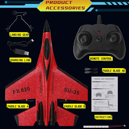 RC Foam Aircraft SU-35 Plane 2.4G Radio Control Glider Remote Control Fighter Glider Airplane Foam Boys Toys for Children