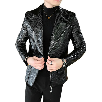 The Stadskárpa Blazer by JesseVance NYC: The World's First Python Skin-Embossed Faux Leather Blazer