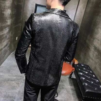 The Stadskárpa Blazer by JesseVance NYC: The World's First Python Skin-Embossed Faux Leather Blazer