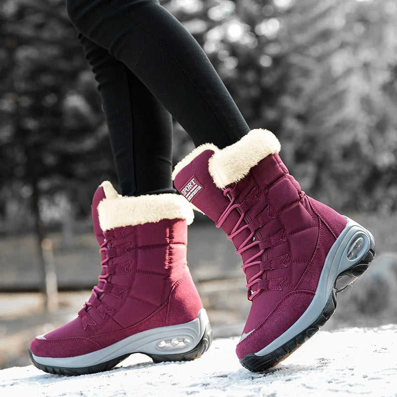 Hexton® Sport by JesseVance & Co. - The World's Only Perfect Women's Winter Boots: Waterproof & Lightweight Plush-Lined Boots featuring Ultra-Comfortable Air Cushioning Support & Superior Outsole Grip for Snowy Winter Hikes & Slippery Black Ice