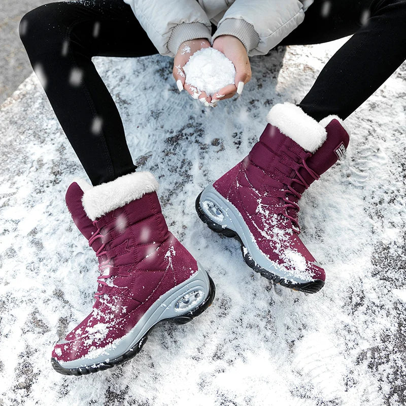 Hexton® Sport by JesseVance & Co. - The World's Only Perfect Women's Winter Boots: Waterproof & Lightweight Plush-Lined Boots featuring Ultra-Comfortable Air Cushioning Support & Superior Outsole Grip for Snowy Winter Hikes & Slippery Black Ice