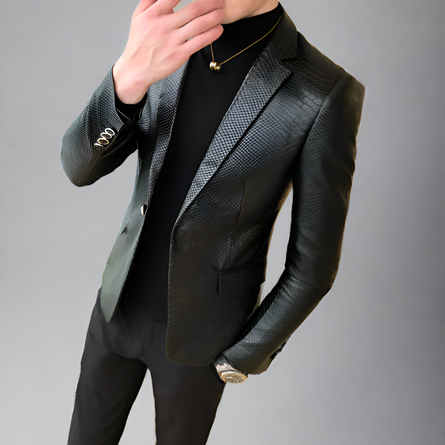 Stadskarpa Blazer by JesseVance NYC: The World's First Python Skin-Embossed Faux Leather Blazer